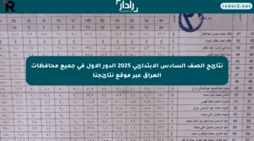 نتائج الصف السادس الابتدائي 2025 الدور الأول في جميع محافظات العراق عبر موقع نتائجنا